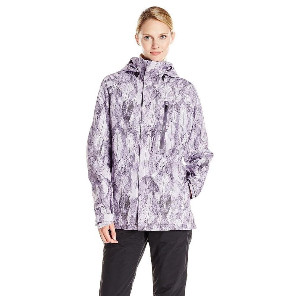 women's Burton [ak] GORE-TEX 2L Embark Jacket, size XS, purple leaf print